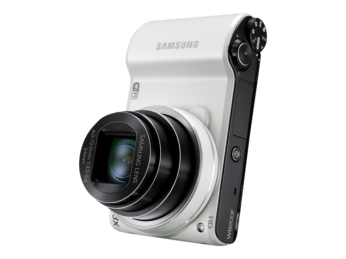 Samsung SMART Camera WB200F - Digital camera - compact - 14.2 MP - 720p - 18x optical zoom - Wi-Fi - white - image 4 of 10