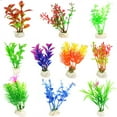 thumbnail image 2 of Yirtree 10 Pack Aquarium Artificial Aquatic Plants Small Plastic Plants Fish Tank Decorations Lifelike Various Sizes Simulation Plastic Hydroponic Plants Used for Household and Office Aquarium, 2 of 7