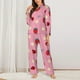 thumbnail image 2 of Balery Strawberry and Ladybugs Conjunto de Pijama con Estampado para Mujer, Conjunto de Dos Piezas con Manga Larga, Ropa de Dormir Suave con Bolsillos, Pijamas Cómodos-Large, 2 of 7