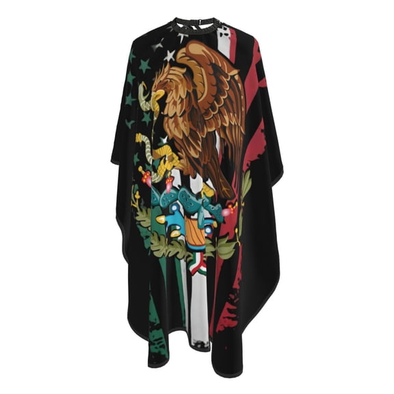 Mexican Flag Salon Barber Cape - Professional Hairdressing Waterproof Hair Cutting Cape With Adjustable Snap Closure-Haircut Apron For Hair Stylist And Home Use-55''X66''