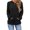 Black XXL, variant on Women Knitted Sweater Hooded Long Sleeve Loose Fit Ribbed Knitting Pullover Tops with Pockets Casual Solid Color Autumn Knitwear
