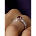 thumbnail image 3 of Diamond-Capitals 1.30 Carat Round Cut Natural Diamond Red Ruby Gemstone Beautiful Wedding Ring for Women Solid 18K White Gold Size 9.5, 3 of 7