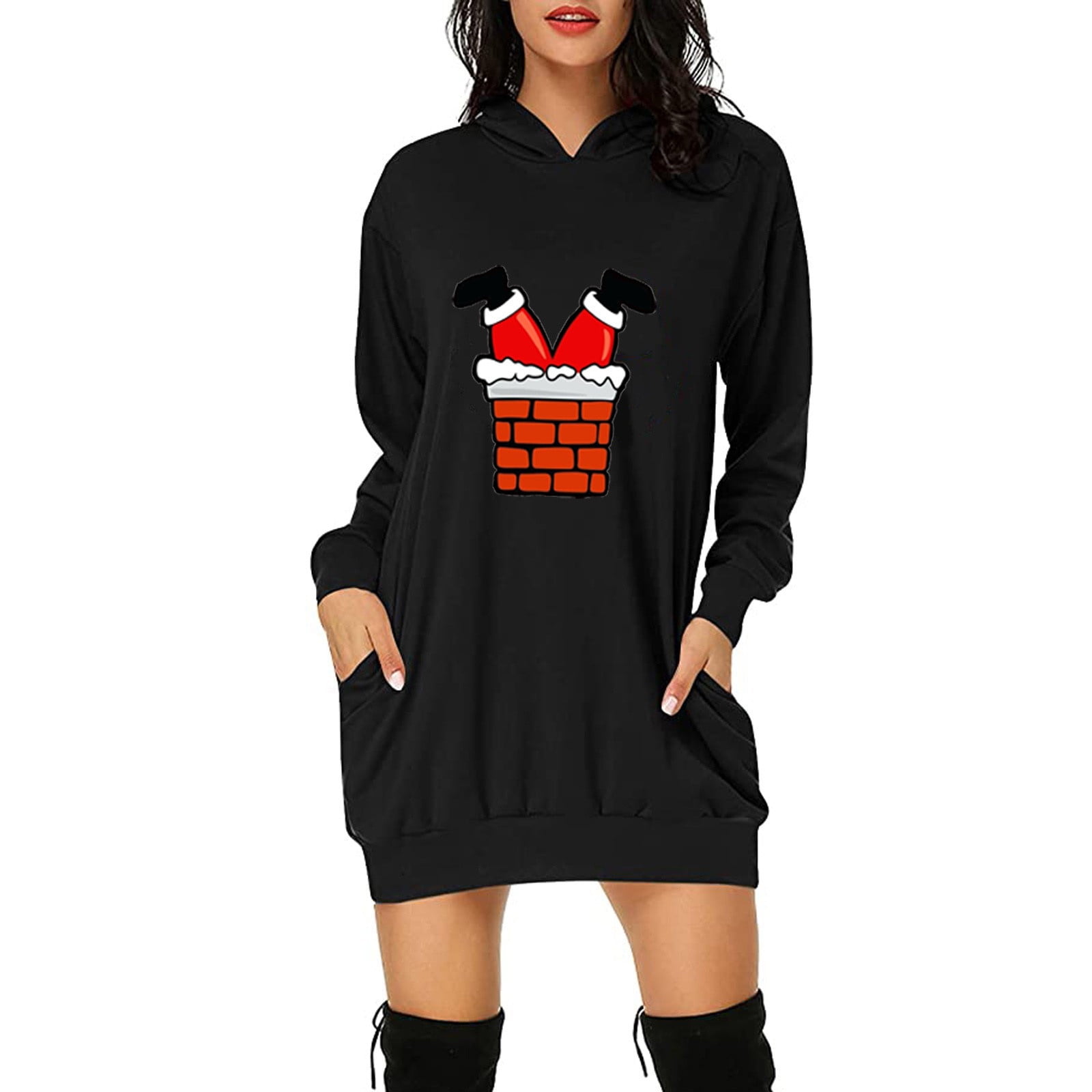Hoodie Ladies Christmas Sweatshirt Uk Sweatshirt Dress Women