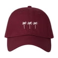 thumbnail image 3 of HuangHuanChen Unisex Baseball Hat for Women Men Daily Wear Three Coconut Trees Printed Low-Profile Washed Cotton Cap Soft Adjustable Sun Hats Baseball Caps Unisex Outdoor Wine One Size, 3 of 3