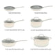 thumbnail image 3 of Sur La Table Kitchen Essentials Viva La Cantina Juego de ollas y sartenes de aluminio forjado antiadherentes con interior de cerámica de titanio libre de PFA, 10 piezas - Blanco y plateado en 2 tonos, 3 of 5