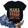 thumbnail image 2 of WREESH Mother's Day Shirts Women's Round Neck Short Sleeved Graphic T-Shirts Black, 2 of 4