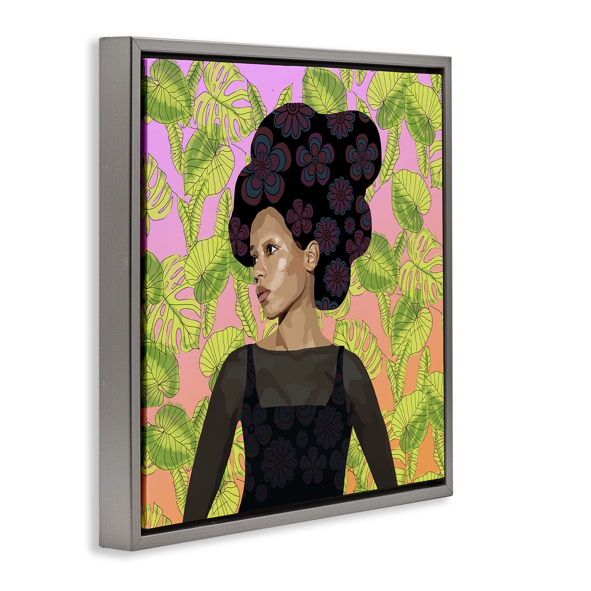 Stupell Industries Whispers Of Bloom Gray Framed Floater Canvas Wall Art, design by Lynnda Rakos