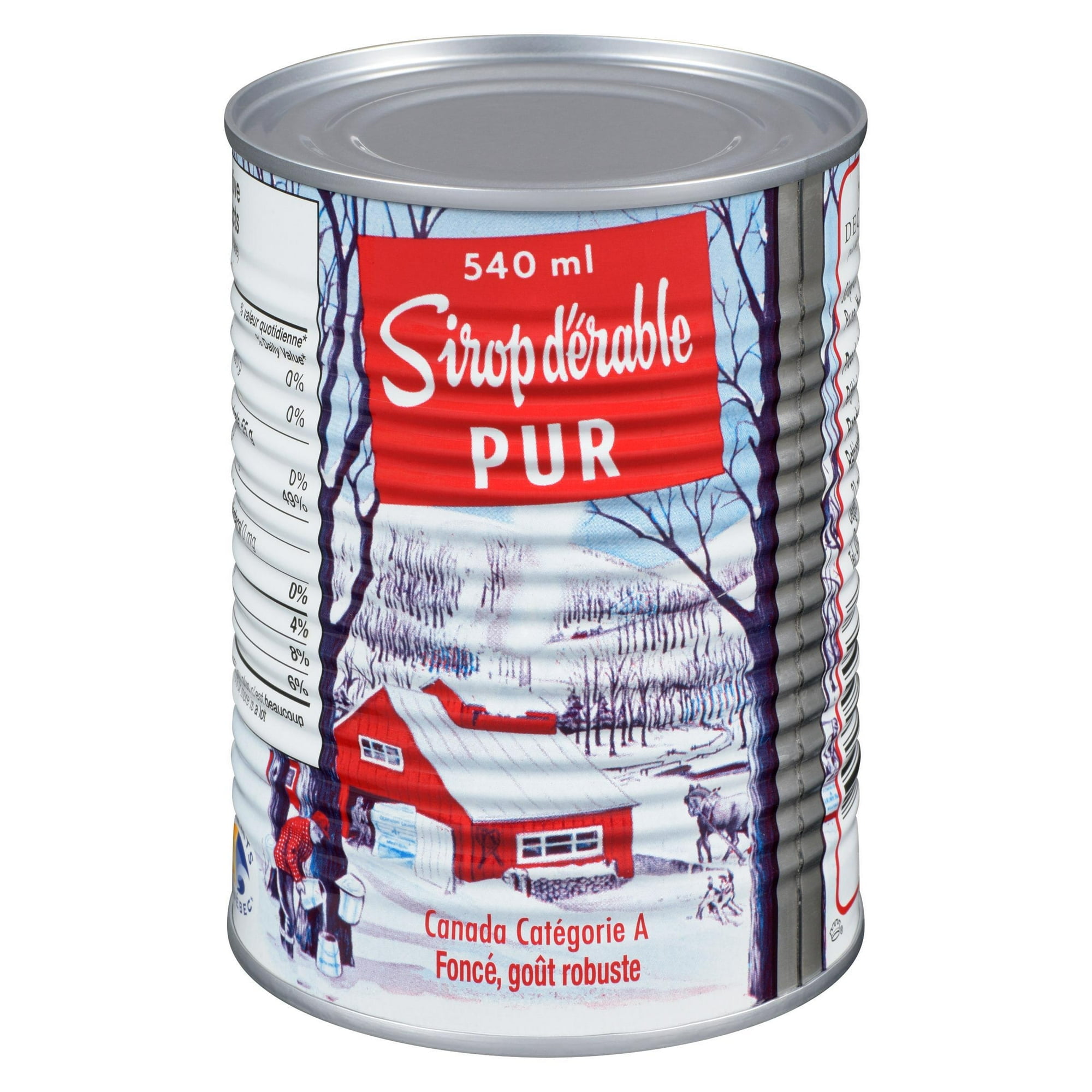 Sirop d'érable pur Foncé, Goût Robuste 540 ml Sirop d’érable 100 % pur, foncé goût robuste.