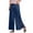 Blue, variant on Palazzo Pants For Women Plus Slit Hem High Waisted Comfy Wide Leg Straight Elastic Waist With Pockets Baggy Loose Summer Pants XXXL