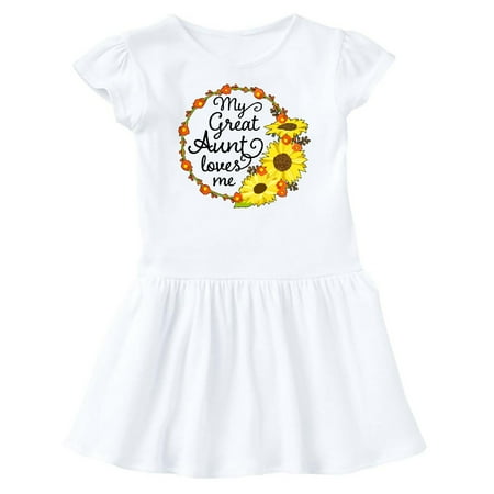 

Inktastic My Great Aunt Loves Me with Sunflower Wreath Gift Baby Girl Dress