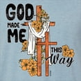 thumbnail image 6 of Wild Bobby God Made Me This Way Cross with Sunflowers Inspirational/Christian Men Premium Tri Blend Tee, Denim, Medium, 6 of 6