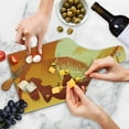 thumbnail image 4 of Beach Cutting Board, Silhouette of a Woman Lying in a Hammock at Majestic Sunset View Dream Print, Decorative Tempered Glass Cutting and Serving Board, Wine Bottle Shape, Burnt Orange, by Ambesonne, 4 of 5