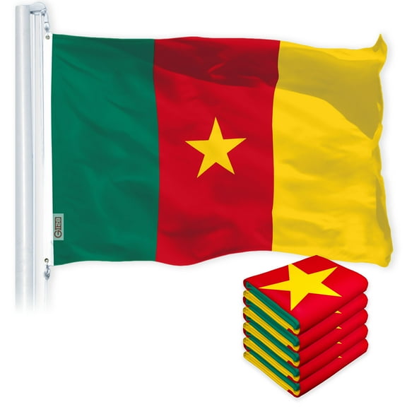 Cameroon Cameroonian Flag 3x5FT 5-Pack 150D Printed Polyester By G128
