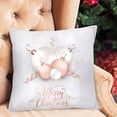 thumbnail image 5 of Ganfancp Oro y Blanco Feliz Navidad Pillowcovers 18X18 Pulgadas de Melocotón-Piel-Como Tela Pillowcase Navidad Decoración Fiesta de Invierno Decoración para Sofá Sofá Liquidación 1X Funda de Almohada, 5 of 5