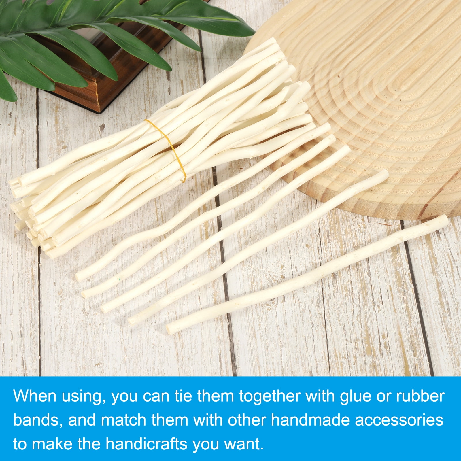 Uxcell 60 Pcs / 30cm Wood Log Sticks, 0.2-0.5inch inch in Diameter Natural Wood Craft Sticks, Dried Wood Sticks Decorative Wood Branch Sticks for DIY Crafts Accessory Photo Props, White