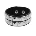 thumbnail image 4 of RYUJNDK Black Leather Punk Bracelet Distinctive Studded Bracelet Comfortable Leather Bracelet for Music Festivals and Parties, 4 of 16