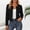 Black, variant on Women's Round Collar Long Sleeve Blazer Jacket Open Front Pleated Slim Fit Short Coat Casual Work Office Lightweight Suit Coats