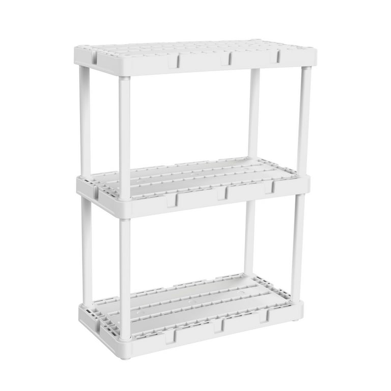 Gracious Living 3 Shelf Storage Unit Organizers for Home or Garage, White (2 Pack)