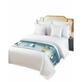 thumbnail image 2 of Xipuska Blue Ombre Laundry Bed Runners for Queen Size Bed, Decorative Bed Throws for Foot of Bed, Wash Dry Fold Repeat Bed Runner Sofa Throw Bedding Scarf Protector Slipcover for Bedroom/Hotel, 2 of 6