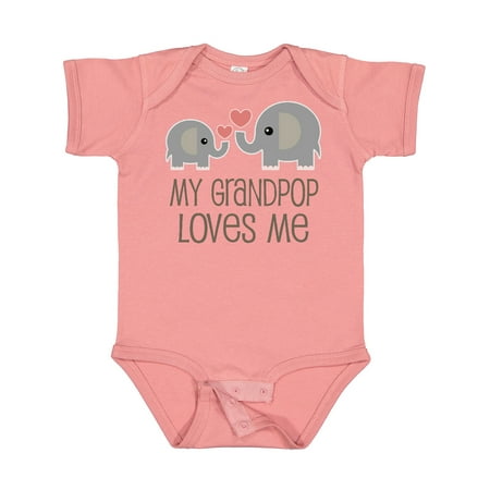 

Inktastic My Grandpop Loves Me Elephant Gift Baby Boy or Baby Girl Bodysuit