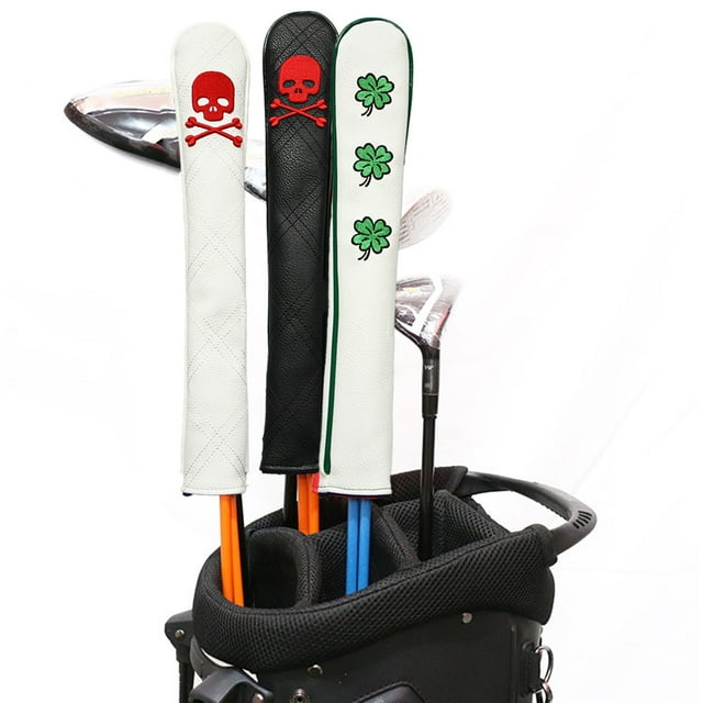 Golf Indicator Rod Holder 3D Embroidery Four-leaf Clover PatternTraining Aid Golf Alignment Stick Cover Golf Supplies