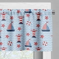 thumbnail image 3 of Ambesonne Lighthouse Window Valance, Ocean and Waves, 54" X 18", Pale Blue Red White, 3 of 5