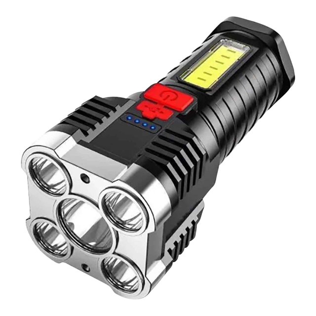 External Flashlight Usb Handheld Five Core Flashlight High Outdoor Searchlight Highlight Portable Camping