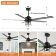 thumbnail image 6 of Parrot Uncle 65" Ceiling Fan with Light and Remote, Black with 5 Farmhouse Blades and Bulbs, 6 of 15