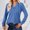 Blue, variant on Long Sleeve Workout Shirts for Women, Loose Fit Buttons Pullover Sweatshirt V Neck Basic Tee Tops Blouse Lightweight Athletic T-Shirts