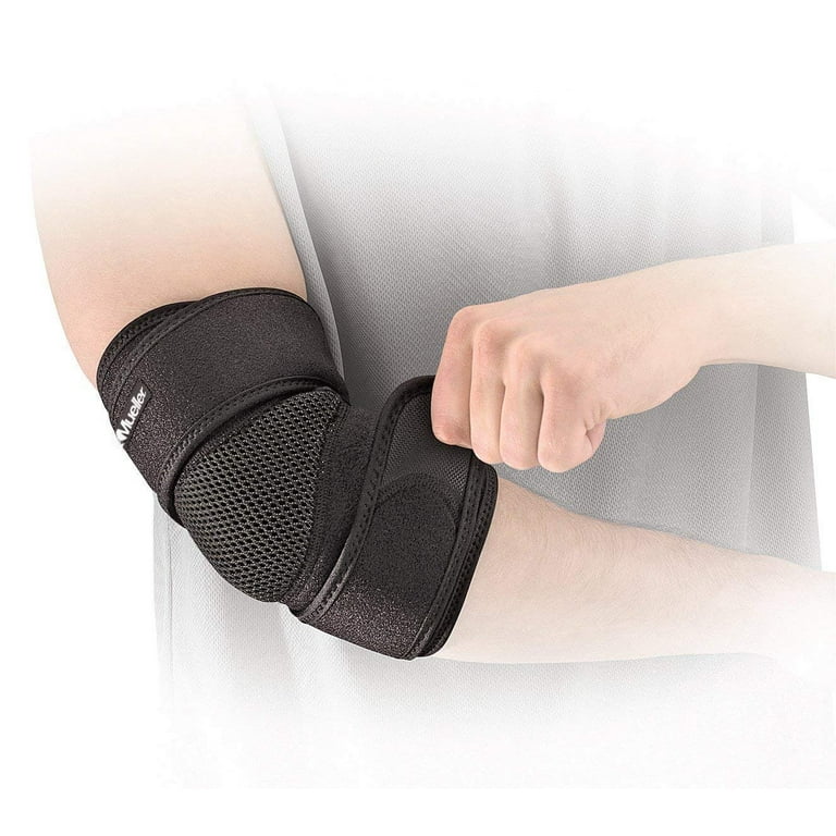 Mueller Adjustable Elbow Support, Black, One Size 1 Count (Pack of 1) Black