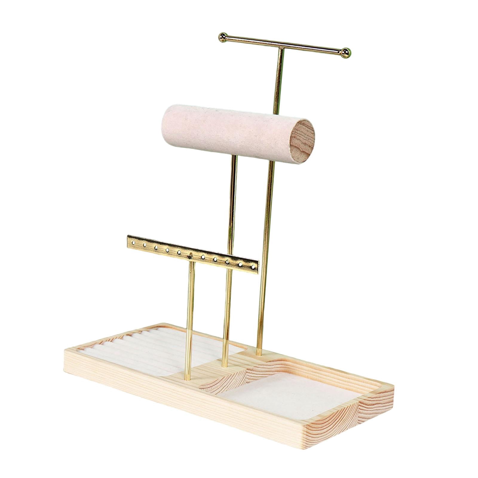 QccHieUs Jewelry Stand Organizer Necklace Holder Multifunctional Sturdy Accessory Earring Gold
