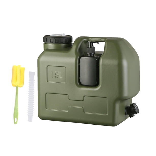 Jarra de agua portátil con grifo para camping, ideal para picnics al libre. 15 litros