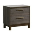 thumbnail image 2 of Newboti Furniture Contemporary 1pc Nightstand Two Tone Antique Gray Bedroom Furniture Nightstand Center Metal Glides Brass Bar Pulls 04756, 2 of 8