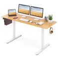 thumbnail image 1 of Costway 63 x 24 Inch Sit Stand Desk Height Adjustable Electric Standing Desk Natural, 1 of 10