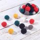 thumbnail image 2 of 80 piezas de pompones de terciopelo en 8 colores, colgantes para pendientes, borlas de tela con pétalos dorados y remates para hacer pendientes colgantes y llaveros., 2 of 8