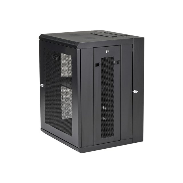 StarTech.com 15U 19 Pouces Wall Mount Network Cabinet, 16 Pouces Deep Hinged Locking IT Network Switch Depth Enclosure, Assembled Vented Computer Equipment Data Rack with Shelf & Flexible Side Panels 15U Vented Cabinet 15 Pouces - - Armoire - 4 Poteaux - Montable au Mur - Noir - 15U - 16 Pouces