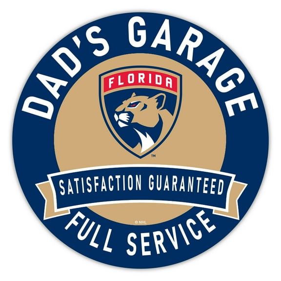 Florida Panthers 16" Dad's Garage Wood Sign