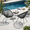 Black, variant on Set of 2 Modern White PE Rattan Patio Chairs with Steel Frame for Outdoor Seating - Compact 26.25W x 31.5D x 31H Inches