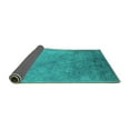 thumbnail image 2 of Ahgly Company Indoor Square Oriental Turquoise Blue Industrial Area Rugs, 4' Square, 2 of 4