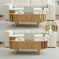 thumbnail image 3 of LEFHDA Lift Top Coffee Table with Storage, Small End Table with Adjustable Edge Design, Oval Center Table and Tabletop for Living Room, Office (Oak 47"), 3 of 8