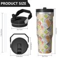 thumbnail image 4 of Modern 30oz Handheld Travel Tumbler with Handle – Double Wall Stainless Steel Insulated Cup, Flip Straw Lid, Leak-Proof & BPA-Free for Hot and Cold Drinks – Durable Coffee & Juice Mug White, 4 of 7