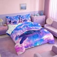 thumbnail image 2 of Manfei Fantasy Sea Turtle Bedding Comforter Set for Girls, Magical Castle Queen Bedding Sets, Stars Reversible 7pcs, 2 of 6