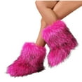 thumbnail image 2 of Lovzfmll Women's Faux fur Snow Boots, Furry Fluffy Ankle Boots, Round Toe Thick Sole Short Boots, Warm Fall Winter Booties, 6.5, Hot Pink, 2 of 8