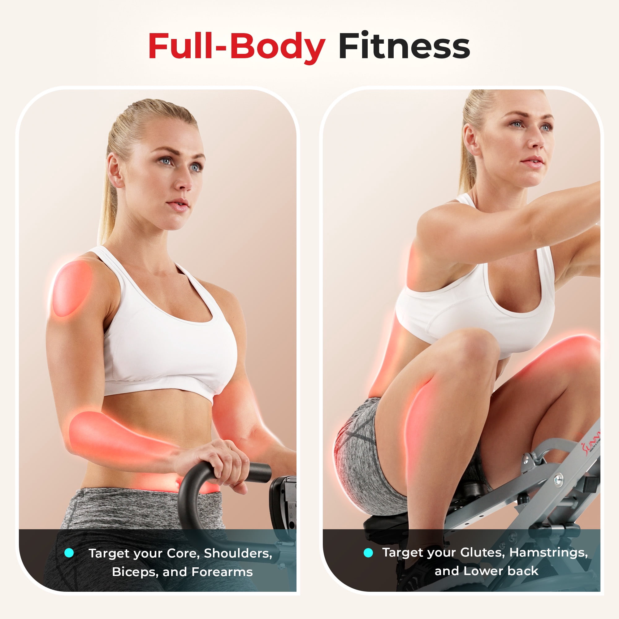 Sunny Health & Fitness Row-N-Ride Rowing Machine, Silver