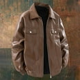 thumbnail image 2 of Kureaily Men's Leather Jackets Stylish Leather Coats For Casual Wear Slim Fit Zipper Design For Spring Autumn And Winter Versatile Daily Outfits For Men, 2 of 3
