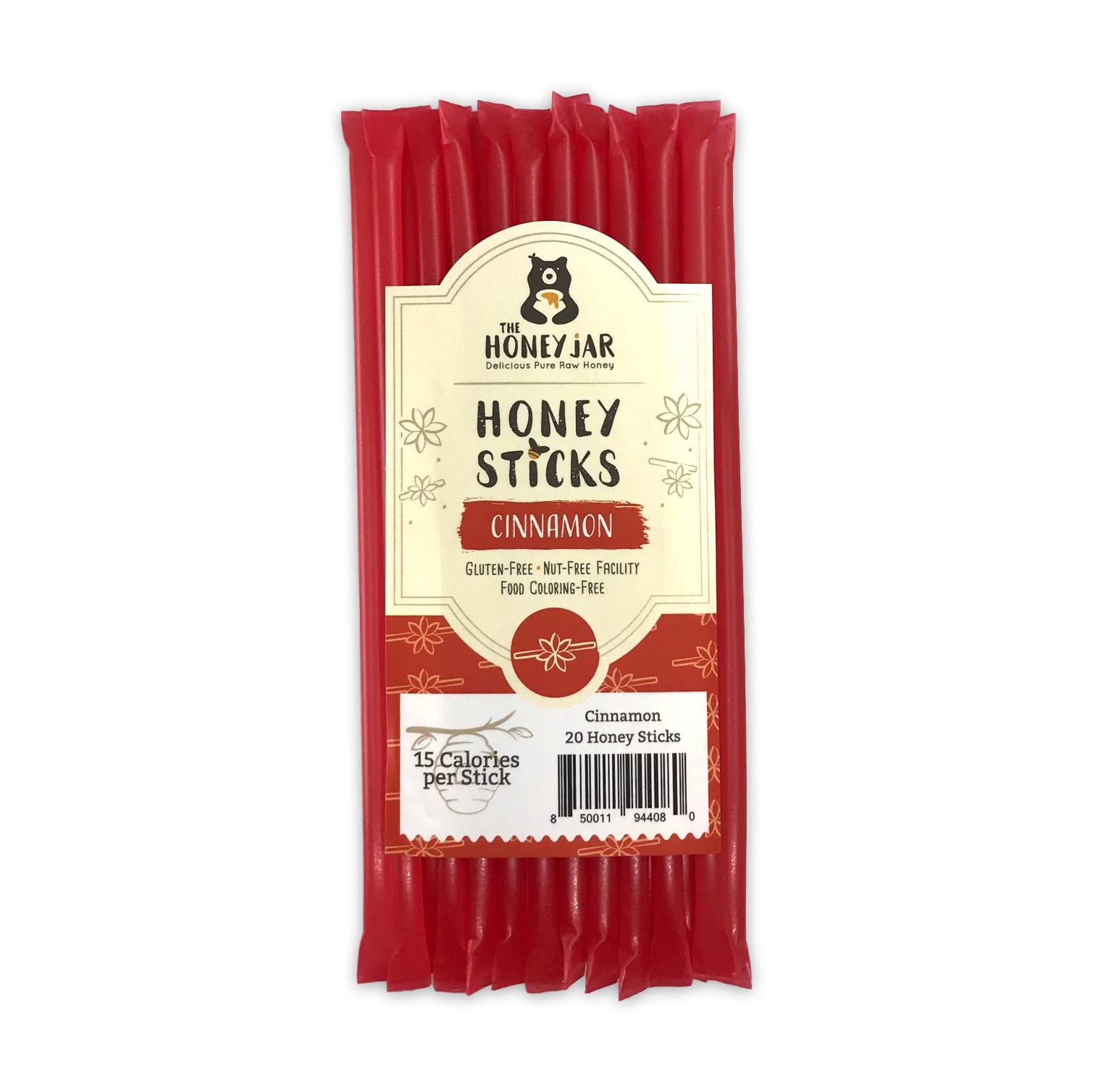 The Honey Jar Cinnamon Flavored Honey Sticks 20 Count Package