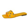 thumbnail image 2 of Fasiaou Women Fashion Metallic Stud Slide Sandals Cushion Outdoor Walking Comfortable Flat Slippers Summer Casual Non Slip Support Stylish Lightweight, 2 of 9