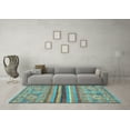 thumbnail image 3 of Ahgly Company Indoor Square Abstract Light Blue Modern Area Rugs, 6' Square, 3 of 4