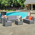 thumbnail image 2 of Costway 8 PCS Wicker Sofa Rattan Furniture Set Patio Furniture w/ Storage Outdoor, 2 of 12