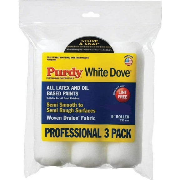 Purdy 14b863000 9" X 3/8" White Dove Roller Covers 3 Count